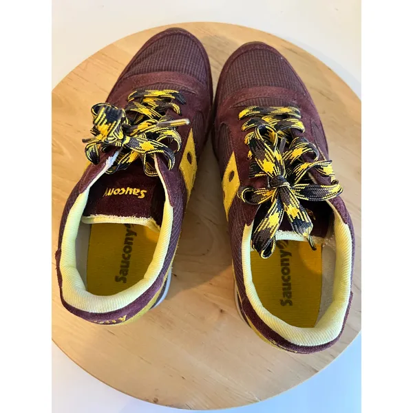 Saucony Jazz Maroon & Yellow Suede Leather Lace Up Sneakers Women's Size 8 - Image 11