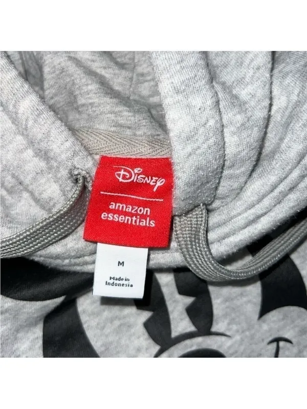 Disney Gray And Red Mickey Mouse Sweatshirt Hoodie Size Medium - Image 3