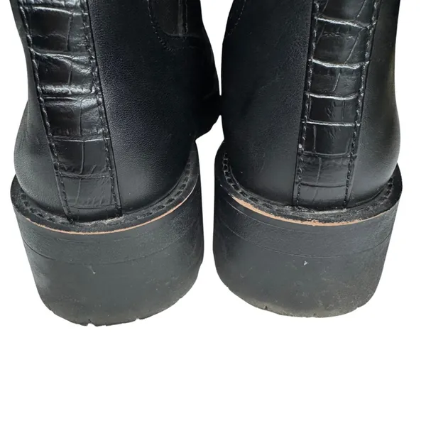 Sam Edelman Justina Chelsea Black Ankle Boots with Platform Sole 10 leather moto - Image 5
