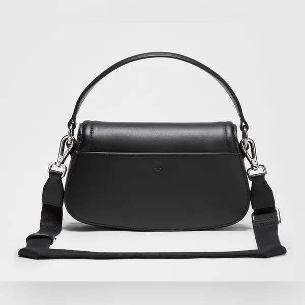 Lululemon NWT Leather Alternative Cactus Mini Bag 1.2L Black & Silver Hardware - Image 3