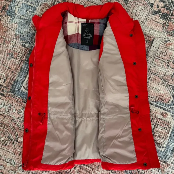 Gap Winter Edition Y2k Red Puffer Vest Chevron Quilted Small Outdoors Cozy Cabin - Image 5
