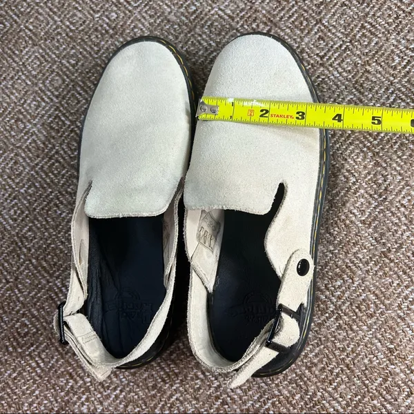 DR MARTENS Carlson Mules Shoes CREAM WARM SAND SUEDE LEATHER SZ 7L Boho Preppy - Image 8