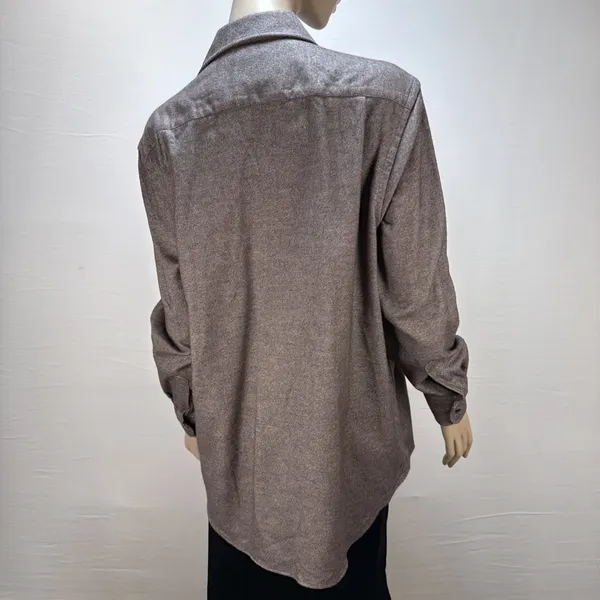 WNU x Free People Boyfriend Button Up Shirt Top Size L 12 Brown Cotton Flannel‎ - Image 4