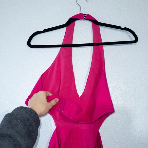 New By The Way. Revolve Hot Pink Sovoy Mini Halter Dress Size Small - Image 3