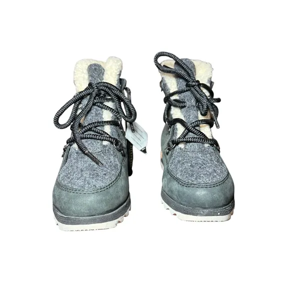 NWT Sorel Women's Winter Boots Grey Wool‎ Waterproof Insulated Cozy Snow Size 6 - Image 5