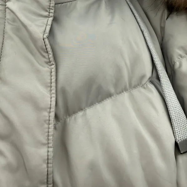 Eddie Bauer Lodge Cascadian Down Parka Womens Small Gray Fur Trim Hood‎ Coat - Image 7