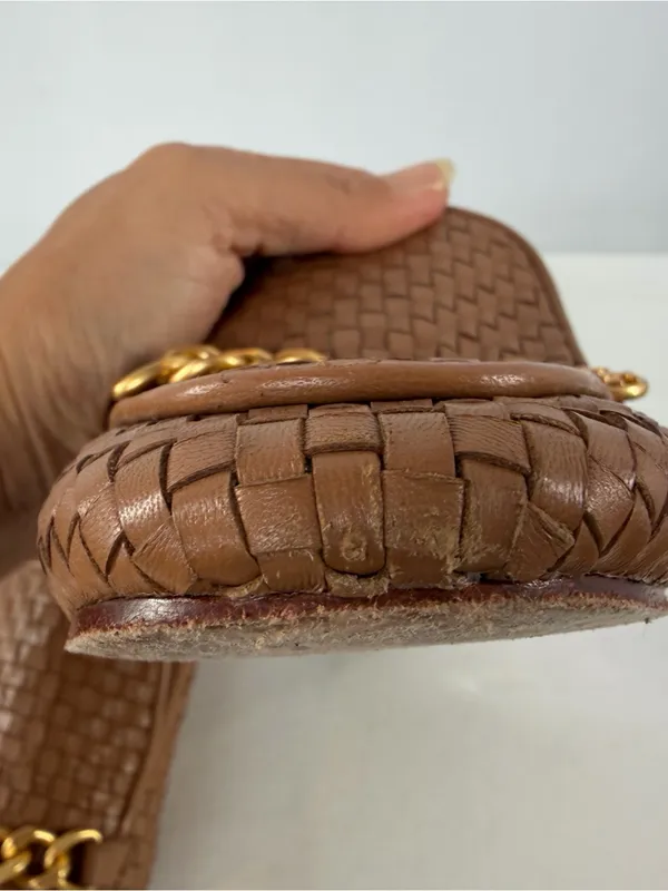 Tory Burch‎ Benton Woven Mules in Moose Brown Size 10 - Image 4