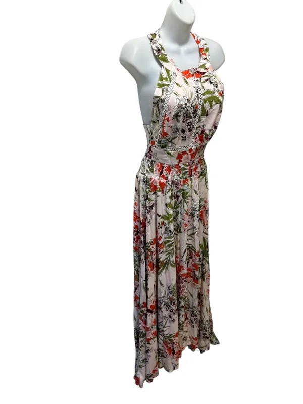 Anthropologie Abel the Label Vienna Floral Halter Maxi Dress L Boho Cottagecore - Image 2