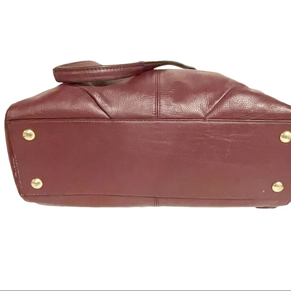 Coach‎ Taylor Red Leather Alexis Carryall Bordeaux Shoulder Bag Tote 25205 Gold - Image 9