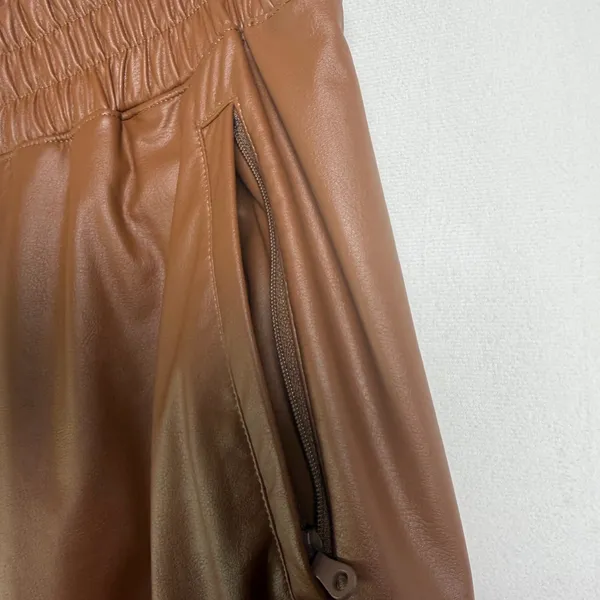 OFFLINE by Aerie Women’s Faux Leather Wide Leg Pull-On Pants Tan Brown Sz S NWT - Image 5