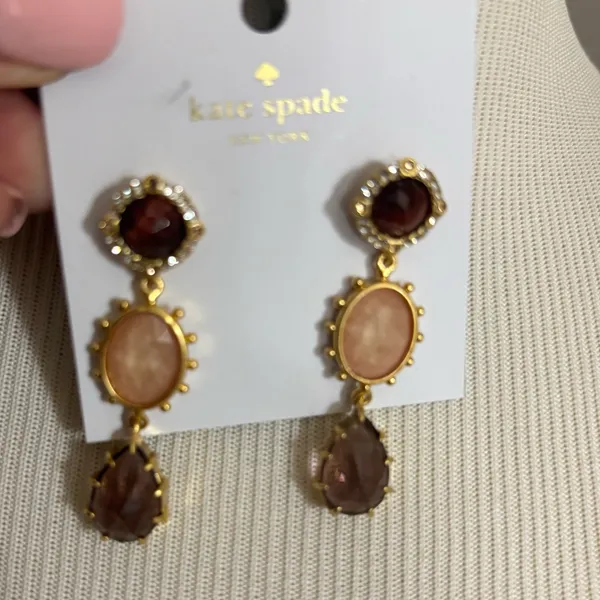 Kate Spade Perfectly Imperfect Linear Earrings, Berry-multi, NWT $68 - Image 2