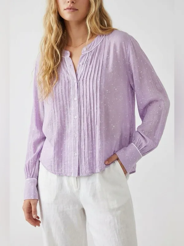 Free People Womens Top S Star Print Oversized Pin Tuck Boho Relaxed Minimalist - Image 13
