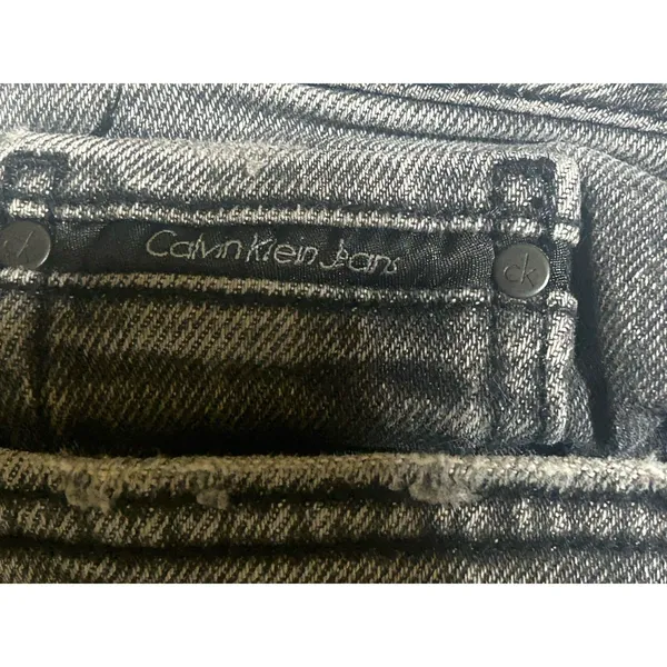 Calvin Klein Jeans High Rise Mom Jeans Womens 32 Gray Distressed Tapered Denim - Image 5