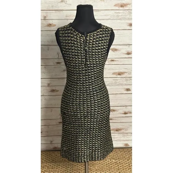 Alice+Olivia black/gold tweed sleeveless A-line textured knit mini dress Size XS - Image 4