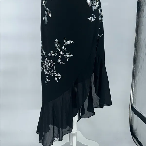 SHEIN BAE Rhinestone Floral Pattern Split Thigh Cami Dress Size Large - Image 7