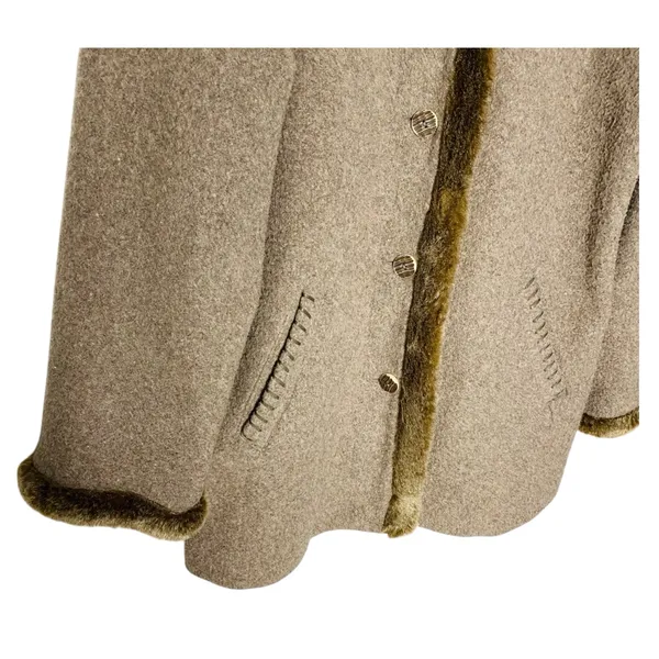 VINTAGE J. JILL Wool Jacket with Faux Fur Trim - Image 6