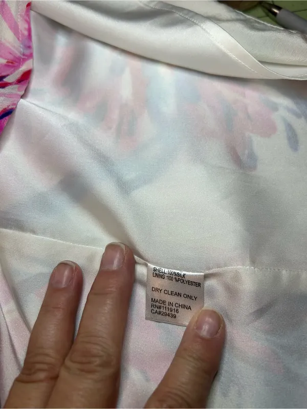 Yumi Kim Silk Strapless Floral Ruffled Dress in White, Pink & Blue Size XS - Image 10