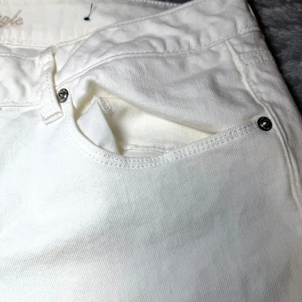 American Eagle Womens Size 14 White Jeans Stretch Straight Leg Denim Casual - Image 16