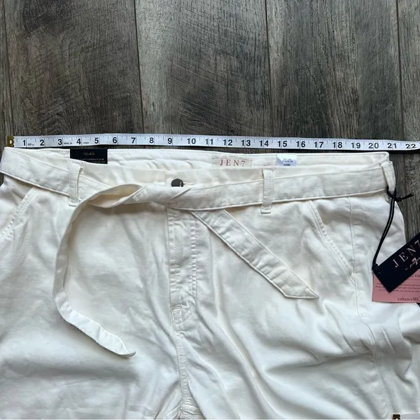 Jen7 by 7 For All Mankind Belted Wide Leg Trouser Pants Size 18 Off White NWT - Image 9