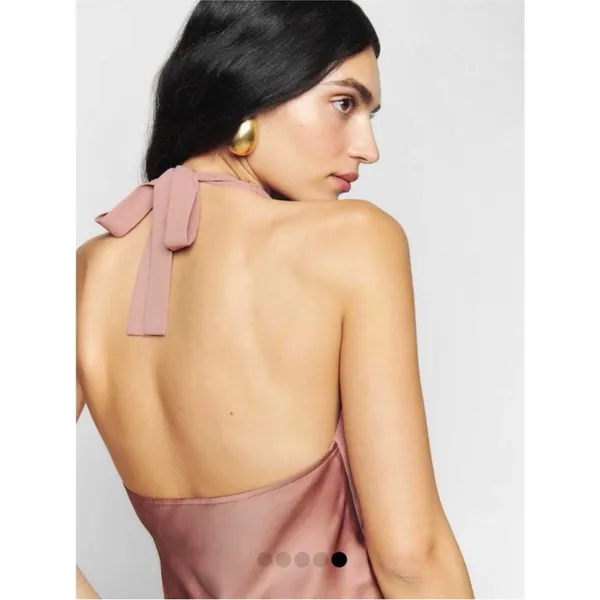 Reformation silk midi halter dress - Image 7
