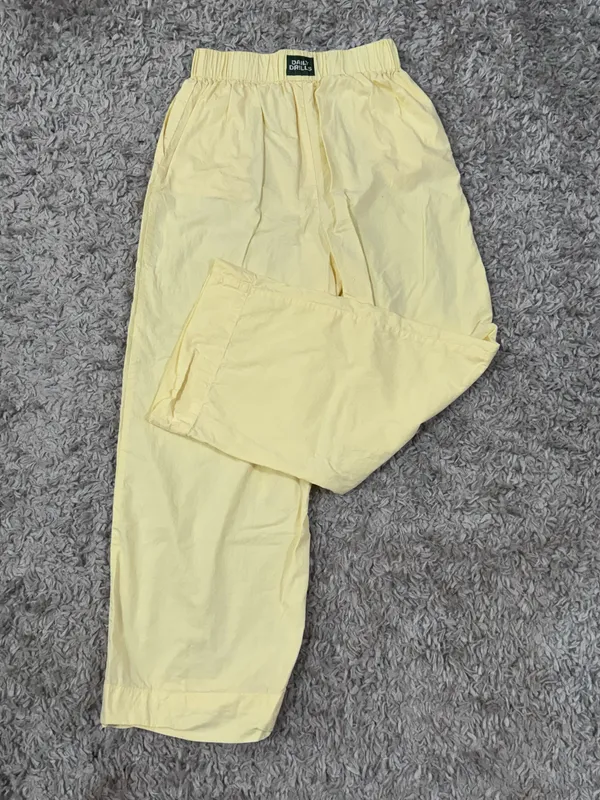 Daily Drills Set Pointelle Baby Tee Poplin Pants XS/S Lemonade New - Image 4