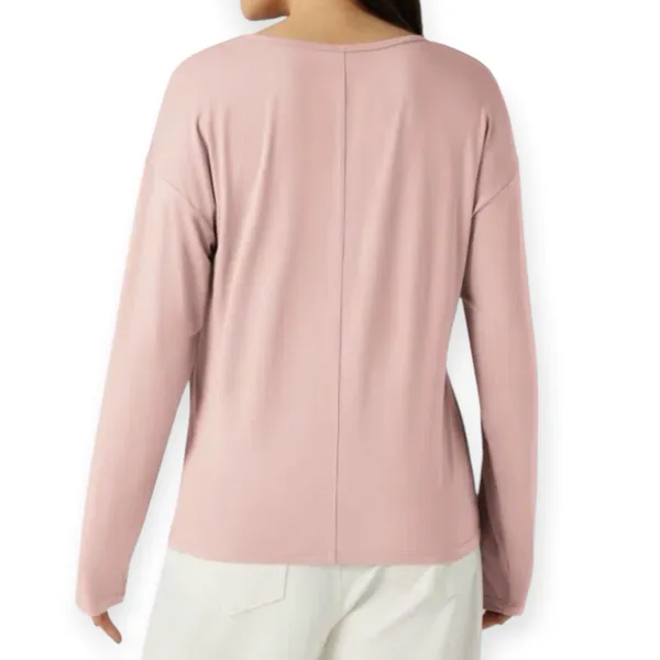 NWT Halara V Neck Long Sleeve Casual Top Women’s Size Small Light Elegant Pink - Image 2