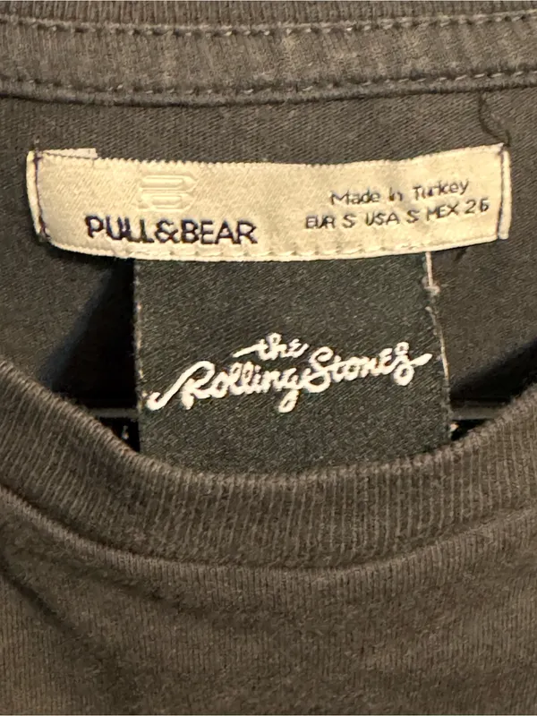 Pull&Bear Black Rolling Stones Logo‎ Tee - Image 2
