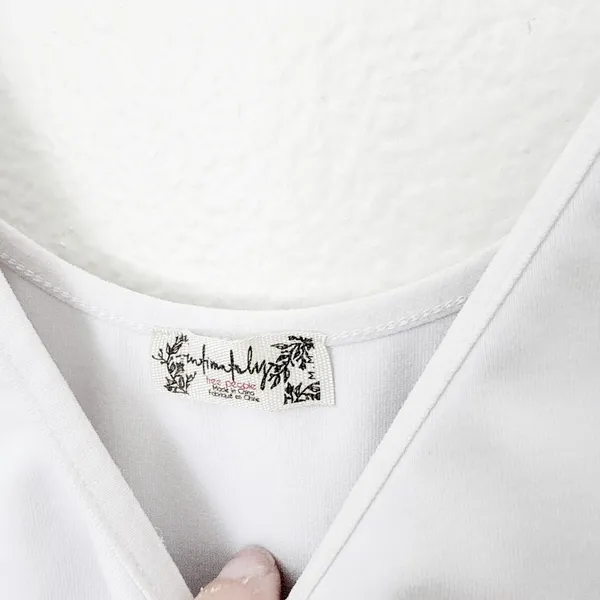 [Free People] White Rosie Duo Bodysuit One-Piece V-Neck Casual Top Size Medium M - Image 11