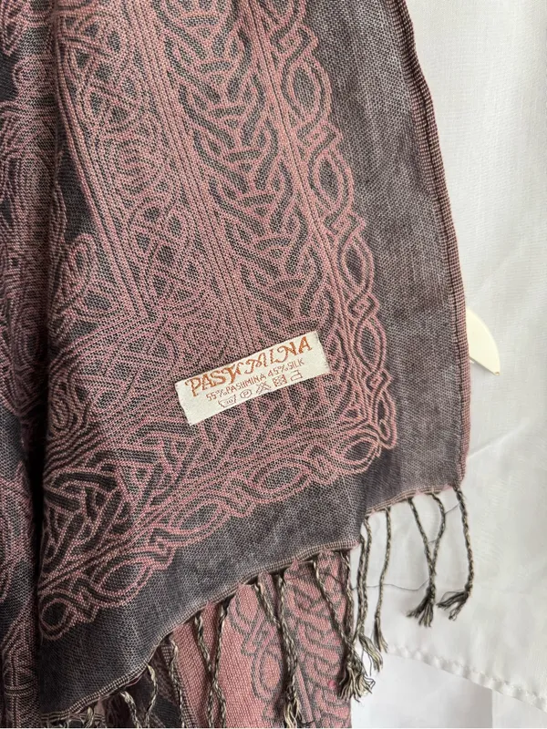 Celtic Pashmina Scarf Pink - Image 4