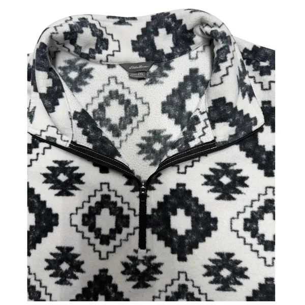 Eddie Bauer Women‎ 2XL Fleece Pullover Quarter Zip Geometric Southwest Pattern - Image 2