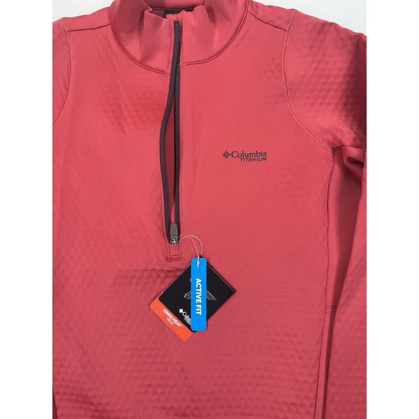 Columbia Women's Titanium Crystal Leaf Omni-Heat Helix HZ Pullover Red LRG NWT - Image 4