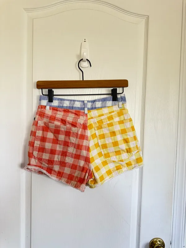 Farm Rio Anthropologie Gingham Two-Tone Shorts - Image 7
