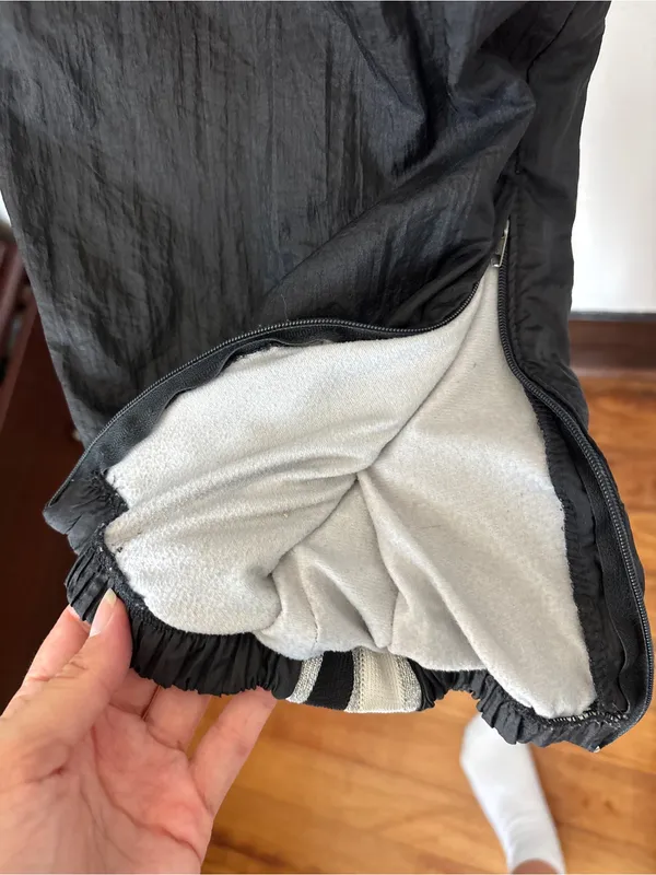 Vintage 90s Y2K Black & Silver Windbreaker Cheerleader Jogger Pants - Image 7