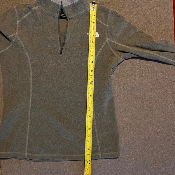 The North Face Womens Fleece 1/4 Zip Pullover Gray Long Sleeve Sweatshirt Size S - Image 5