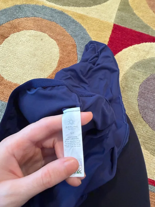 Offline by Aerie Navy Blue Workout Athletic Midi Dress Built in Bra Strapless S - Image 3