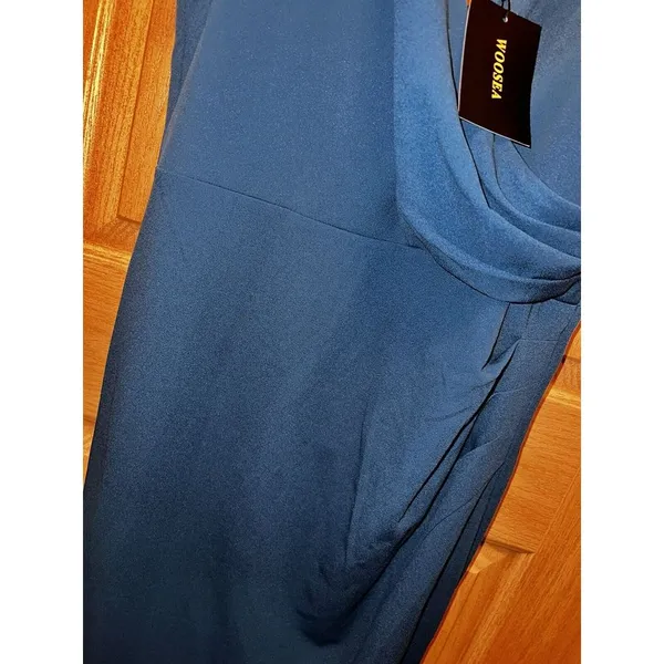 WOOSEA Women Sleeveless V Neck Split Evening‎ Cocktail NEW Dress Green Size XL - Image 3