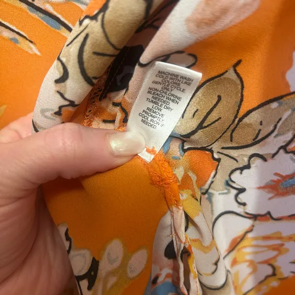 Floral Orange Women's Robe open kimono style large - Image 6