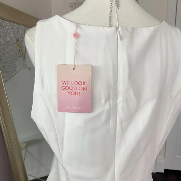 NWT Hello Molly Exclusive Sophisticated Icon Mini Dress White XL - Image 7
