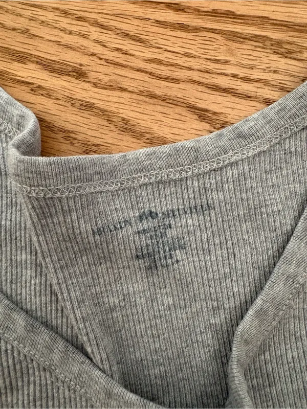 Brandy Melville Light Gray Ribbed Scoop Tank - Image 2