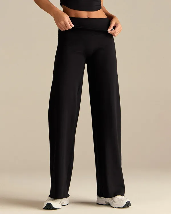 Women’s Best Cotton Contour Fold Over Straight Leg Pants - Image 4