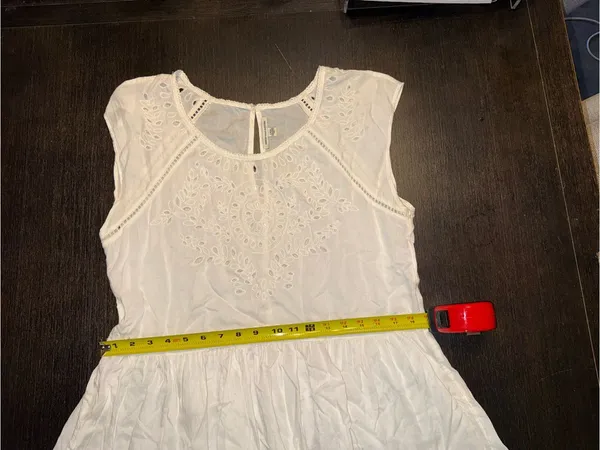 American Eagle Outfitters White Eyelet Embroidered Babydoll Mini Dress Coverup - Image 4