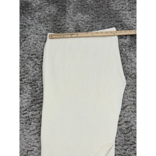 Mimosa Women’s Ivory Ribbed Knit Maxi Skirt Side Slit Stretch Bodycon Size L - Image 6