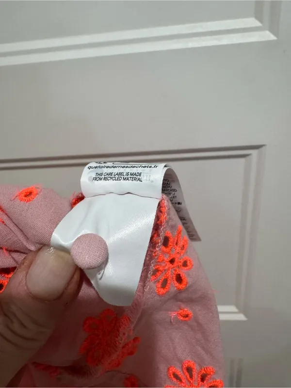 Boden Watermelon Punch Embroidered Flutter Sleeve Pom Trim Top - Image 11