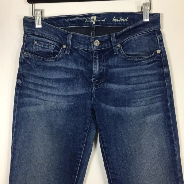 7 for all Mankind Bootcut Raw Hem Jeans Size 26 - Image 5