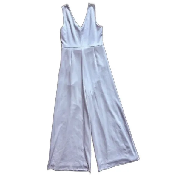 Venus White Wide Leg Tie Waist Jumpsuit Size L - Image 5