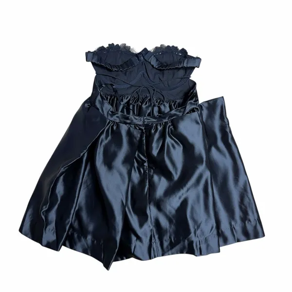 For Love & Lemons Black Virginia Mini Dress with Satin Gloves Womens M - Image 8
