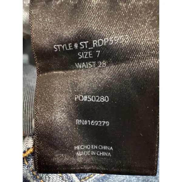 Social Threads Risen Jeans High Rise Wide Leg Raw Hem Medium Wash Size‎ 7/28 - Image 8