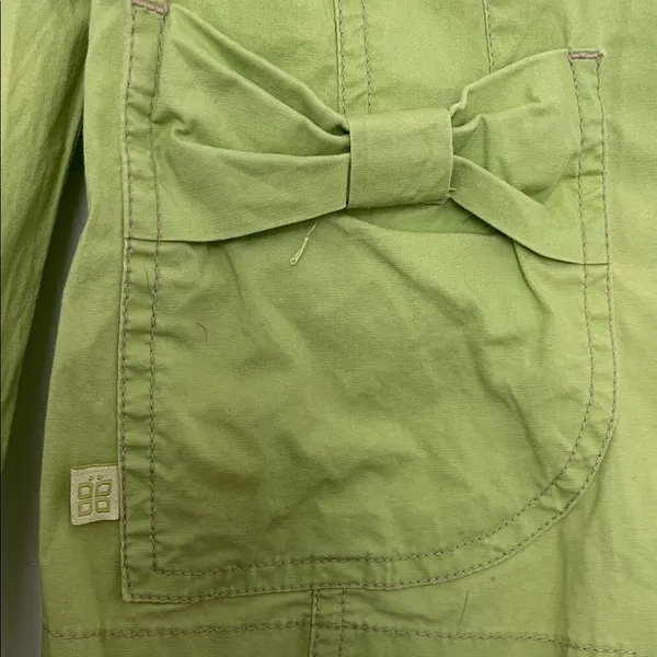 Plugg Light Green Cotton Blazer with Bow Pocket Accents - Image 5