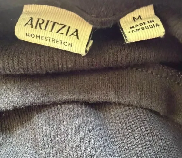 Aritzia Homestretch Basic Cotton Long Sleeve Crewneck Top Black Size M - Image 2