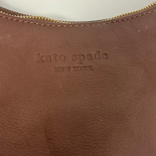 Kate Spade New‎ York Leather Hobo Shoulder Bag Purse Brown Gold Tone Hardware - Image 10